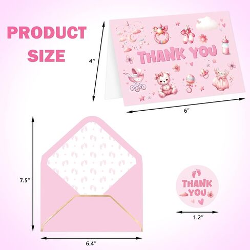 ceiba tree Baby Shower Thank You Cards with Envelopes & Stickers for Boy Party Appreciation Blue 24 Packs 4x6 Inch Blank inside in Saudi Arabia