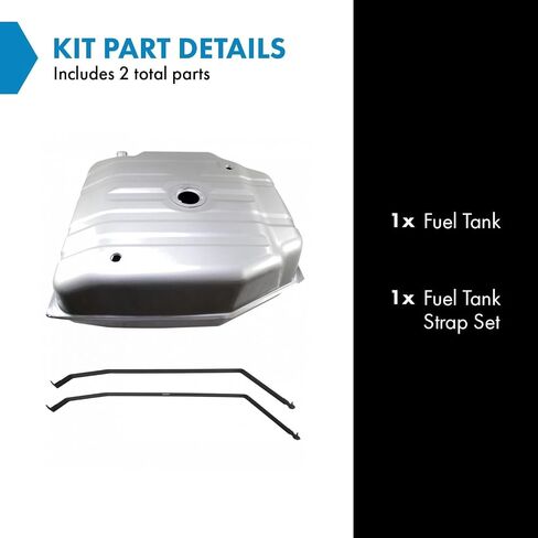 TRQ Fuel Tank & Strap Kit Fuel Tank Strap Gas Fuel Tank Compatible with 1983-1997 Ford Mustang 1983-1986 Mercury Capri in Saudi Arabia