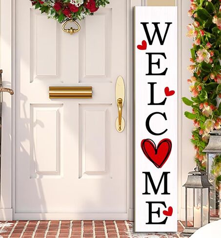 Happy Fall Wooden Porch Sign,47" Large Vertical Pumpkin Welcome Sign for Front Door, Yard, or Autumn Party Decor in Saudi Arabia