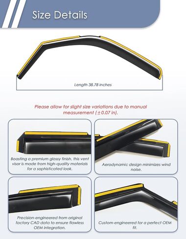 in-Channel Window Rain Guard for Fit for Toyota Grand Highlander 2024 2025 Rain Guards Side Window Visors Low Profile Vent Visor Window Deflectors Vent Shades Car Accessories in Saudi Arabia