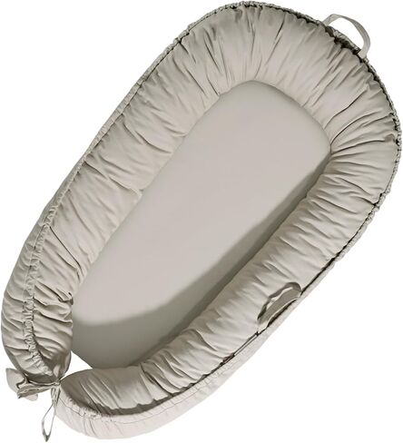 Baby Lounger - Baby Lounger for Newborn 0-24 Months, Soft Breathable Cotton Infant Lounger Cover, Portable Baby Nest for Travel, Newborn Essentials (Sienna) in Saudi Arabia