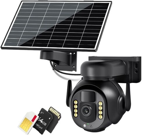 4G LTE Cellular Security Camera, 4K 8MP Ultra HD Picture Quality, IP66 Weatherproof, Two-Way Voice Intercom, Night Vision, Motion Sensing in Saudi Arabia