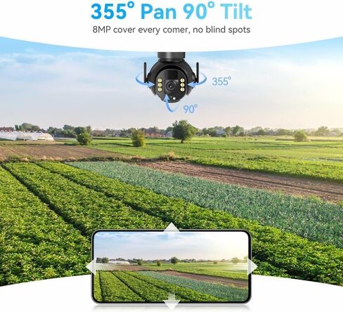 4G LTE Cellular Security Camera, 4K 8MP Ultra HD Picture Quality, IP66 Weatherproof, Two-Way Voice Intercom, Night Vision, Motion Sensing in Saudi Arabia