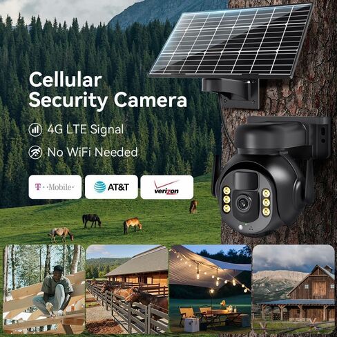 4G LTE Cellular Security Camera, 4K 8MP Ultra HD Picture Quality, IP66 Weatherproof, Two-Way Voice Intercom, Night Vision, Motion Sensing in Saudi Arabia