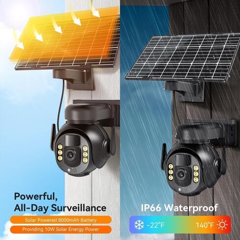 4G LTE Cellular Security Camera, 4K 8MP Ultra HD Picture Quality, IP66 Weatherproof, Two-Way Voice Intercom, Night Vision, Motion Sensing in Saudi Arabia
