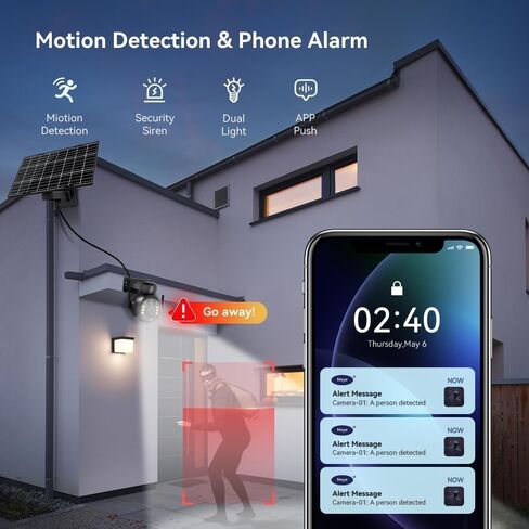 4G LTE Cellular Security Camera, 4K 8MP Ultra HD Picture Quality, IP66 Weatherproof, Two-Way Voice Intercom, Night Vision, Motion Sensing in Saudi Arabia