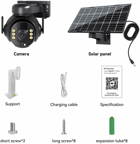 4G LTE Cellular Security Camera, 4K 8MP Ultra HD Picture Quality, IP66 Weatherproof, Two-Way Voice Intercom, Night Vision, Motion Sensing in Saudi Arabia