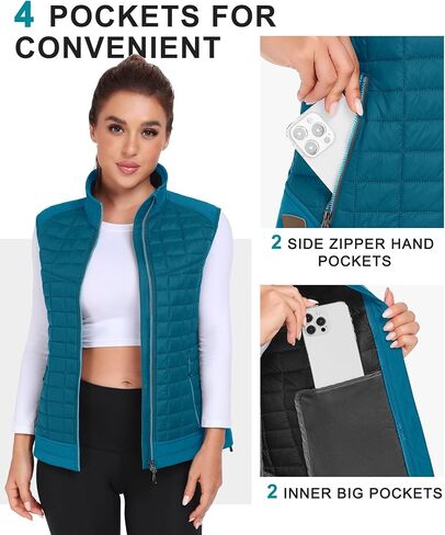 Little Donkey Andy Women's Lightweight Puffer Vest, Warm Outdoor Sleeveless Jacket for Hiking Travel Running Golf in Saudi Arabia