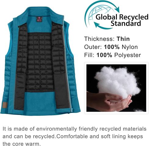 Little Donkey Andy Women's Lightweight Puffer Vest, Warm Outdoor Sleeveless Jacket for Hiking Travel Running Golf in Saudi Arabia