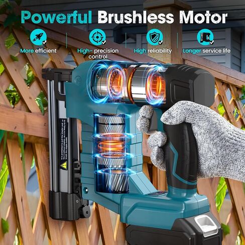 18GA Cordless Brad Nailer for Dewalt 20V Battery, 2 in 1 Nail Gun & Staple Gun with 1000 Nails &1000 Staples, Battery Powered Nail Gun for Home Improvement(No Battery) in Saudi Arabia