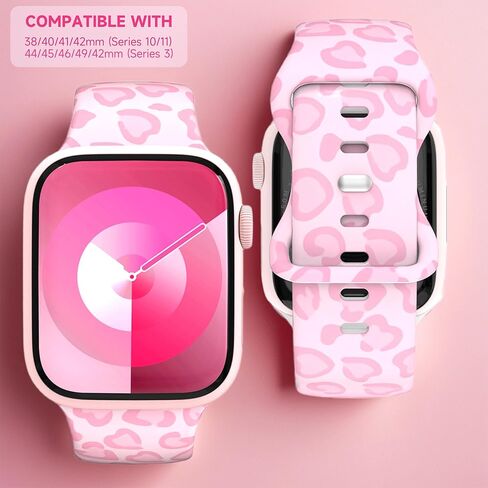 تصميم أنيقة Apple Watch Band متوافقة مع Apple Watch 38mm 40mm 41mm 42mm 44mm 45mm 46mm 49mm ، و Silicone Sport Band أحزمة Iwatch Series 10 9 8 7 6 5 4 Se Ultra for Women Man in Saudi Arabia