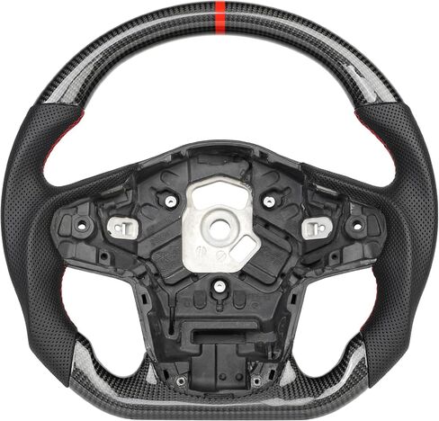 Full Leather Steering Wheel for Toyota SUPRA 2018-2024 D-Shaped Flat Bottom Equipped With Anti Slip Grooves Red Positioning Line Steering Wheel in Kuwait