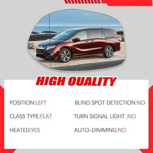 Passenger Right Side Heated Mirror Glass Compatible with 2014 2015 2016 2017 Honda Odyssey Heated Convex Towing Mirrors with Back Holder in Saudi Arabia