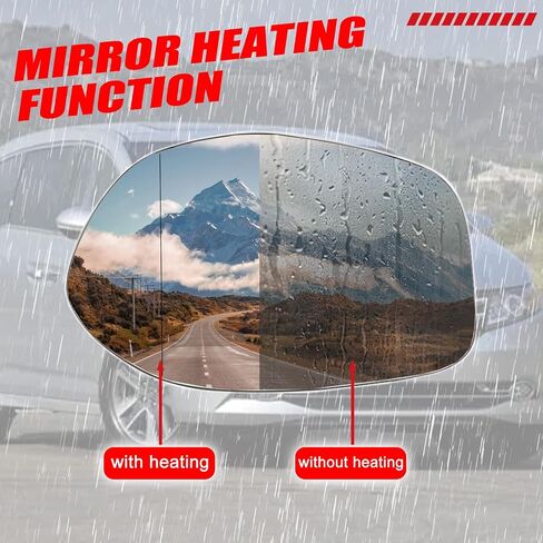Passenger Right Side Heated Mirror Glass Compatible with 2014 2015 2016 2017 Honda Odyssey Heated Convex Towing Mirrors with Back Holder in Saudi Arabia