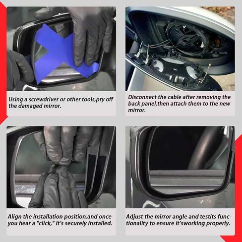 Passenger Right Side Heated Mirror Glass Compatible with 2014 2015 2016 2017 Honda Odyssey Heated Convex Towing Mirrors with Back Holder in Saudi Arabia