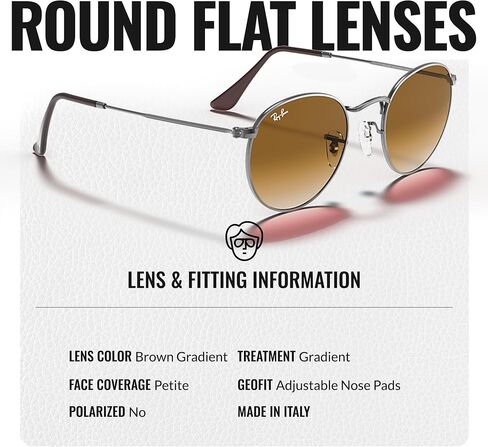 Ray-Ban RB3447N ROUND FLAT LENSES Round Shaped Sunglasses for Men & Women with Official RAYBAN Eyewear Kit in Saudi Arabia