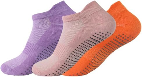 Non-slip With Grips Pilates Socks For Women, Ankle Grippy Socks For Yoga Barre Ballet Barefoot Workouts Hospital Anti Skid in Saudi Arabia