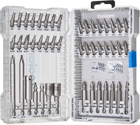 toolant Impact Driver Bit Set, Magnetic Screwdriver Bit Set, 1/4'' Hex S2 Steel Impact Driver Bit Set with Storage Box, 40-Piece in Saudi Arabia
