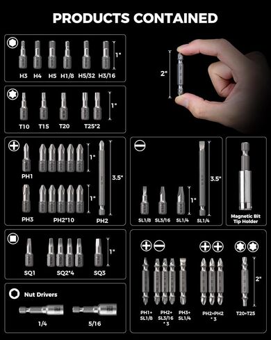 toolant Impact Driver Bit Set, Magnetic Screwdriver Bit Set, 1/4'' Hex S2 Steel Impact Driver Bit Set with Storage Box, 40-Piece in Saudi Arabia