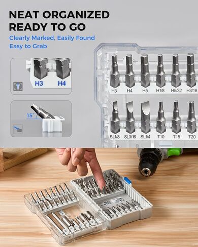 toolant Impact Driver Bit Set, Magnetic Screwdriver Bit Set, 1/4'' Hex S2 Steel Impact Driver Bit Set with Storage Box, 40-Piece in Saudi Arabia