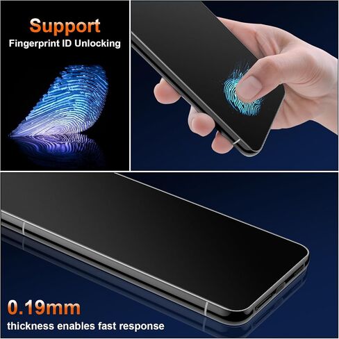 [2 Pack] واقي شاشة TPU المضاد للوهج لخصوصية TPU لـ Samsung Galaxy S23 Ultra (وليس الزجاج) ، ومستشعر بصمات الأصابع متوافقًا ، ومرونة ملصقات كاملة ، وتثبيت سهلة in Kuwait