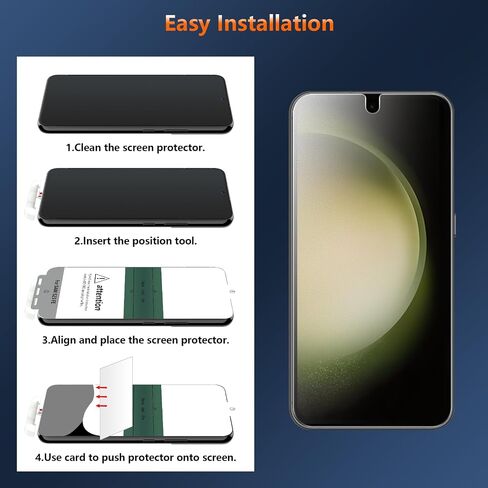 [2 Pack] واقي شاشة TPU المضاد للوهج لخصوصية TPU لـ Samsung Galaxy S23 Ultra (وليس الزجاج) ، ومستشعر بصمات الأصابع متوافقًا ، ومرونة ملصقات كاملة ، وتثبيت سهلة in Kuwait
