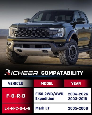 كتلة رفع خلفية Richeer مقاس 3 بوصات متوافقة مع 2021-2024 F150 2WD و4WD، مجموعات رفع تسوية مقاس 3 بوصات مع مسامير مربعة ممتدة طويلة للغاية ترفع الجزء الخلفي من سيارتك بمقدار 3 بوصات in Kuwait