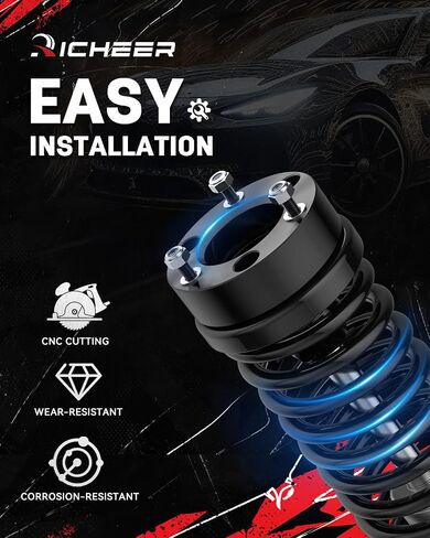 كتلة رفع خلفية Richeer مقاس 3 بوصات متوافقة مع 2021-2024 F150 2WD و4WD، مجموعات رفع تسوية مقاس 3 بوصات مع مسامير مربعة ممتدة طويلة للغاية ترفع الجزء الخلفي من سيارتك بمقدار 3 بوصات in Kuwait