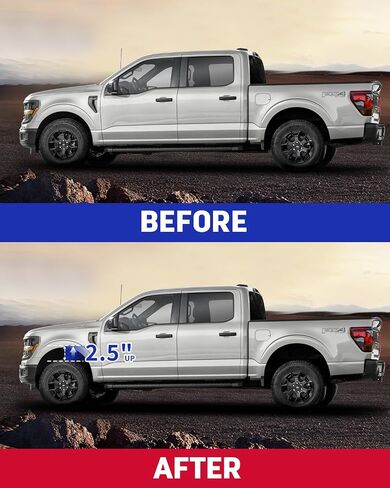 كتلة رفع خلفية Richeer مقاس 3 بوصات متوافقة مع 2021-2024 F150 2WD و4WD، مجموعات رفع تسوية مقاس 3 بوصات مع مسامير مربعة ممتدة طويلة للغاية ترفع الجزء الخلفي من سيارتك بمقدار 3 بوصات in Kuwait
