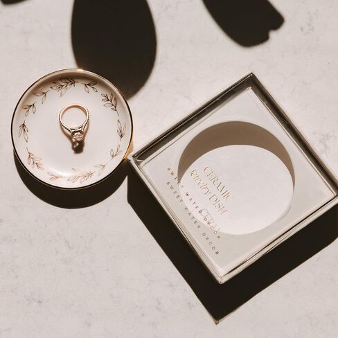 Sweet Water Decor Jewelry Dish | Great Ring Dish for His and Her Engagement Gift or Wedding Gift | Jewelry Organizer, Ring Holder, Trinket Tray, Vanity Tray, Bedroom Decor (Mr. & Mrs.) in Kuwait