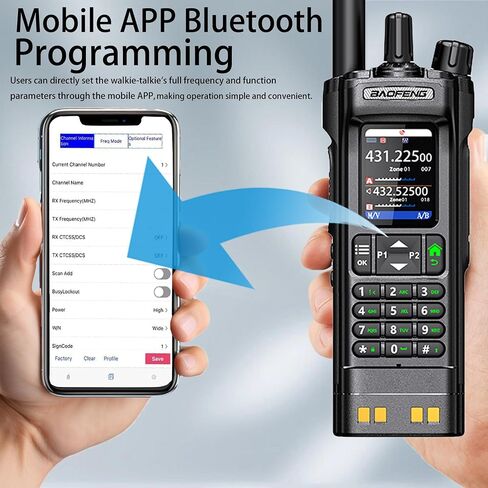 Baofeng UV-32 Ham Radio ، 10W المدى طويل المدى Walkie Talkie ، قابلة للشحن راديو ثنائية الاتجاه مع GPS ، تنبيه الطقس NOAA ، برمجة التطبيقات ، نسخة التردد ، النطاق المزدوج VHF/UHF ، بطارية 2500 مللي أمبير في الساعة ، Type-C in Saudi Arabia