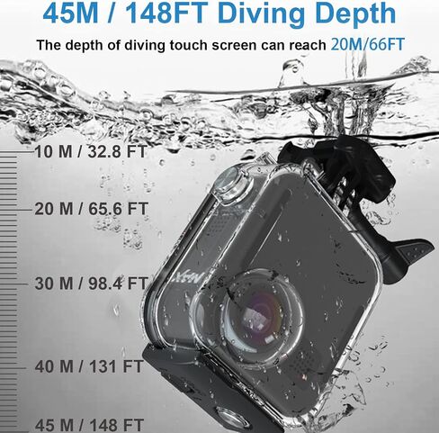FitStill 147FT/45M Underwater Waterproof Diving Case Only for Go Pro MAX 360 (2025),Anti-Scratch Invisible Dive Protective Cover Shell Housing with Bracket Mount Accessory(NOT for MAX2&MAX 2019) in Kuwait