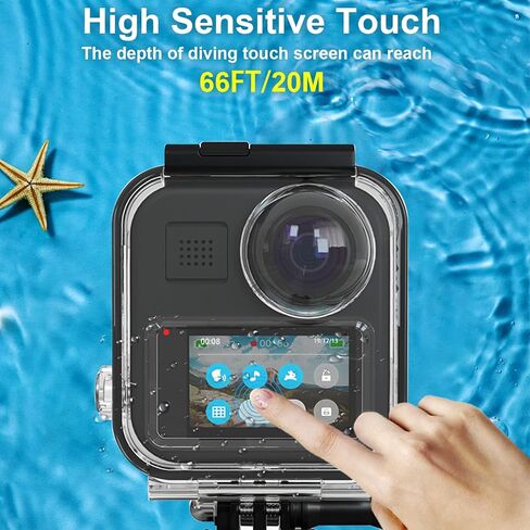 FitStill 147FT/45M Underwater Waterproof Diving Case Only for Go Pro MAX 360 (2025),Anti-Scratch Invisible Dive Protective Cover Shell Housing with Bracket Mount Accessory(NOT for MAX2&MAX 2019) in Kuwait