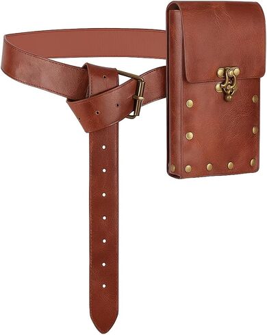 Waist Bag Fanny Pack Crossover Corset Wallet Leather Leg Hip Pouch Casual Daypack Gothic Festival Cosplay Costume Belt Purse (Col) in Kuwait