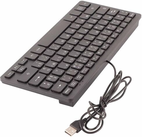 لوحة المفاتيح 78 Key Mute Ultra Thin Wired Mini USB واجهة المكتب لوحة مفاتيح لغة صغيرة (روسية) in Kuwait
