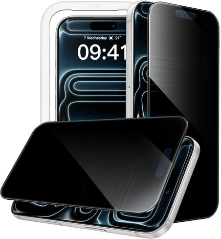 JETech 360 Degree Privacy Screen Protector for iPhone 17 Pro 6.3-Inch, 4-Way Anti-Spy Tempered Glass Film with Easy Installation Tool, 2-Pack in Saudi Arabia
