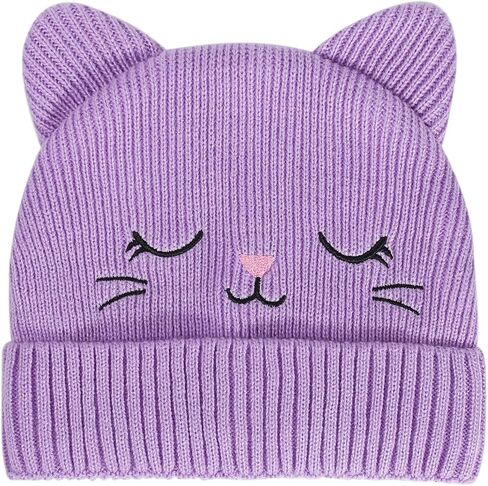 Cute Baby Cat Ears Hat Winter Knitted Beanie for Infant Toddler Boys Girls Kids Warm Fleece Lined Skull Cap for 0-24 Months in Saudi Arabia