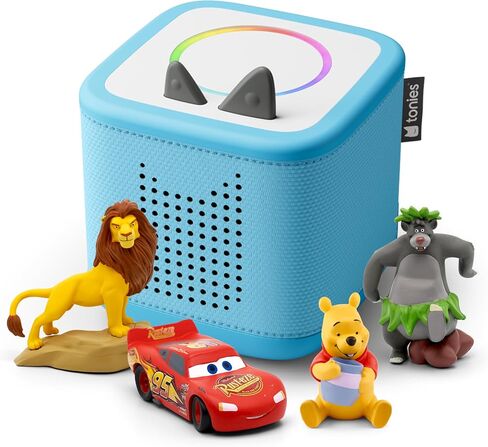 مجموعة مشغل الصوت Toniebox 2 Disney للأطفال بعمر 3 سنوات فما فوق مع Lightning McQueen وSimba وWinnie The Pooh وBaloo - Sunset Red in Saudi Arabia