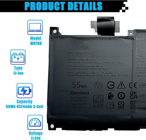 57WH 66DWX استبدال بطارية جهاز الكمبيوتر المحمول لـ Dell Latitude 7340 7350 7440 7450 7640 7650 Series Notebook WW8N8 086D0Y 86D0Y 00HYH8 0HYH8 0CTJJ6 11.4V 4878MAH in Saudi Arabia