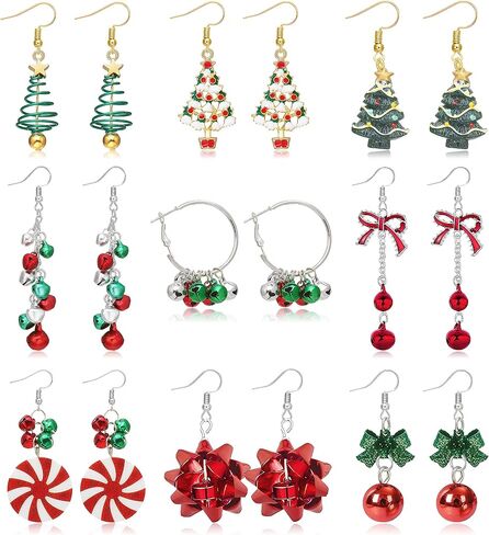 Christmas Earrings for Women Holiday Earrings for Girls Bow Christmas Tree Snowflake Earrings Christmas Earrings Bulk for Teen Girls Christmas Jewelry for Gift in Kuwait