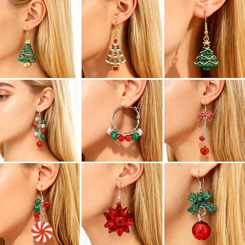 Christmas Earrings for Women Holiday Earrings for Girls Bow Christmas Tree Snowflake Earrings Christmas Earrings Bulk for Teen Girls Christmas Jewelry for Gift in Kuwait