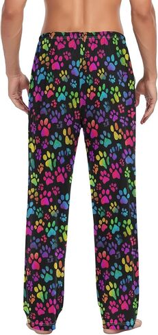 Plaaee Mens Pajama Pants Orange and Black Halloween Tartan Plaid Scottish Sleep Pants Pj Bottoms Lounge Pant Sweatpants S in Saudi Arabia