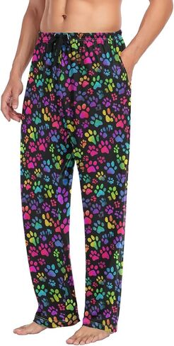 Plaaee Mens Pajama Pants Orange and Black Halloween Tartan Plaid Scottish Sleep Pants Pj Bottoms Lounge Pant Sweatpants S in Saudi Arabia