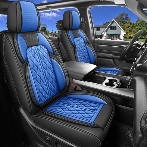 Seat Covers Custom Fit for Chevy Silverado GMC Sierra 1500 2007-2025 2500/3500 HD Crew Cab Pickup Truck Seat Cover Protector Cushion with Faux Leather Waterproof(Black, Full Set) in Kuwait