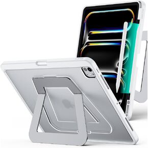 Case for iPad Pro 13 inch 2024 (M4), [Ultra Stable Stand] with Built-in Pencil Holder, Slim Frosted Protective Cover with Multi-Angle Kickstand,Duty Shockproof Clear Case for iPad Pro 13, Black in Kuwait