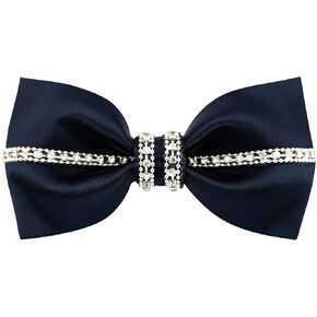 Men's 100% Satin Silk Luxury Bling Black Oversized Pre-tied Bow Ties Big Bowtie for Men in Kuwait
