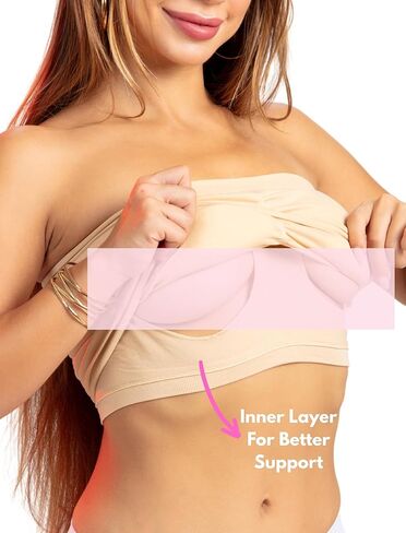 Strapless Maternity Nursing Bra – Wireless Nursing Bandeau for Breastfeeding, Comfortable Bra for Pregnancy in Saudi Arabia
