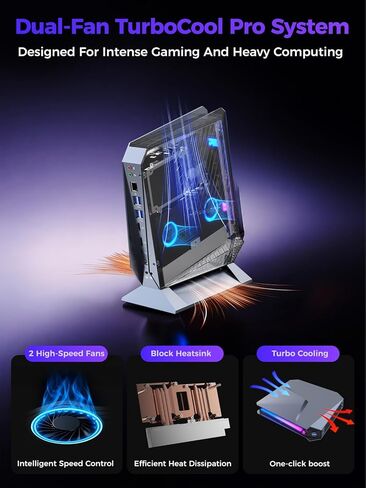 T1 Mini Gaming PC 12th Gen Gen Core I7-12700H/RTX3050TI 8G GDDR6 ، أجهزة الكمبيوتر الصغيرة (14C/20T ، حتى 4.7 جيجا هرتز) 32GB DDR4،1TB PCIE4.0 SSD ، Mini Desktop PC WIN1 in Kuwait