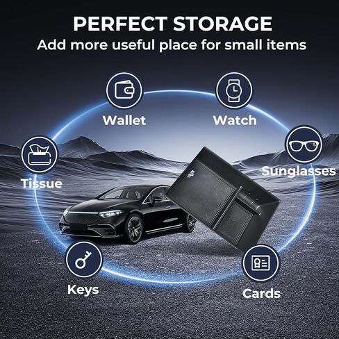 2 قطعة منظم وحدة التحكم المركزية ومجموعة مقسم مسند الذراع لسوبارو Crosstrek/Impreza 2026 2025 2024، صندوق تخزين بلاستيكي ABS متين بطبقتين مناسب حسب الطلب، ملحقات داخلية لدرج، أسود in Kuwait