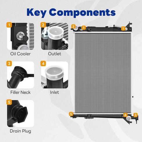 Radiator Compatible with 2011-2014 Hyundai Sonata 2012-2017 Azera, Fit for 2011-2015 Kia Optima 2014-2016 Cadenza 2.4L 3.3L V6 L4 in Kuwait